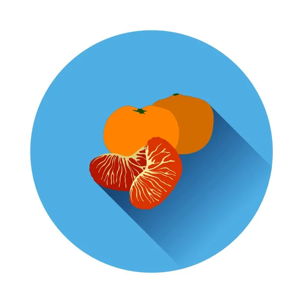 Icône Design Plat Mandarin Aux Couleurs Illustration Vectorielle — Image vectorielle