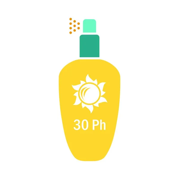 Sonnenschutzspray Symbol Schablone Blauer Und Gelber Farbe Vektorillustration — Stockvektor