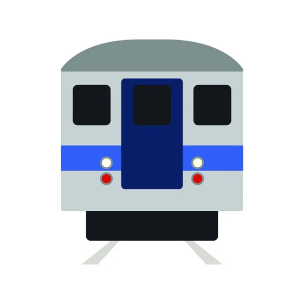 Tunnelbanetåg Ikon Framifrån Platt Färgdesign Vektorillustration — Stock vektor