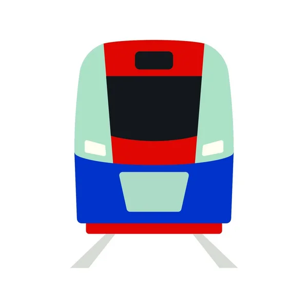 Tåg Ikonen Framifrån Platt Färgdesign Vektorillustration — Stock vektor