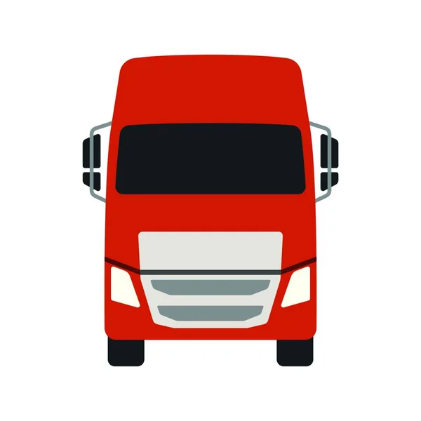 Ikona Ciężarówki Widok Przodu Kolorystyka Płaska Ilustracja Wektora — Wektor stockowy