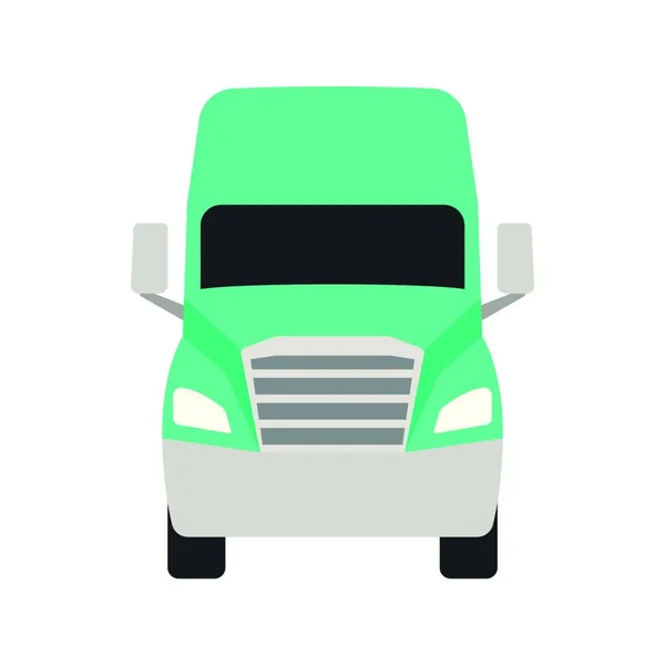 Lastbil Ikon Framifrån Platt Färgdesign Vektorillustration — Stock vektor