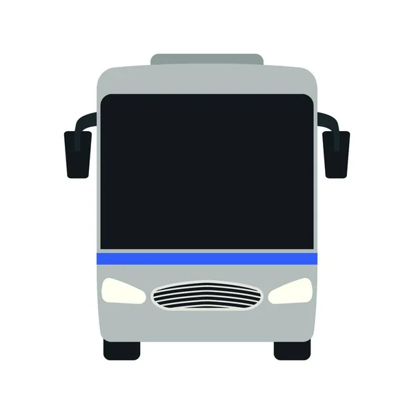 観光バスのアイコンフロントビュー フラットカラーデザイン ベクターイラスト — ストックベクタ