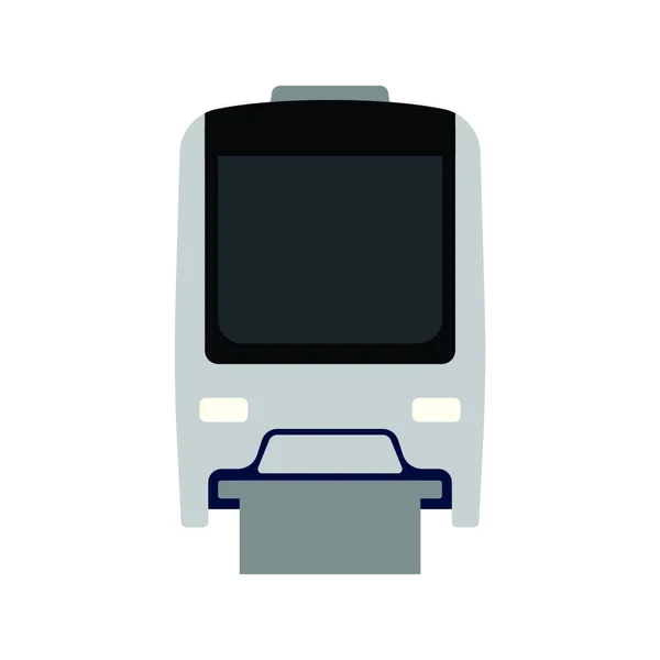 Monorail Pictogram Vooraanzicht Vlakke Kleur Ontwerp Vectorillustratie — Stockvector