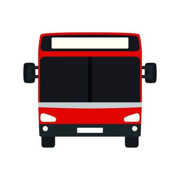 City Bus Icon Front View Flat Color Design Vector Illustration — Stock Vector