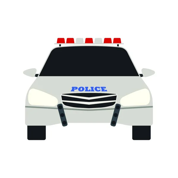 Icono Policía Vista Frontal Diseño Color Plano Ilustración Vectorial — Vector de stock