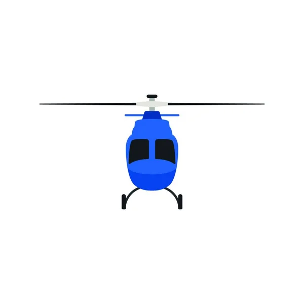 Vista Frontal Ícone Helicóptero Projeto Cor Plana Ilustração Vetorial — Vetor de Stock