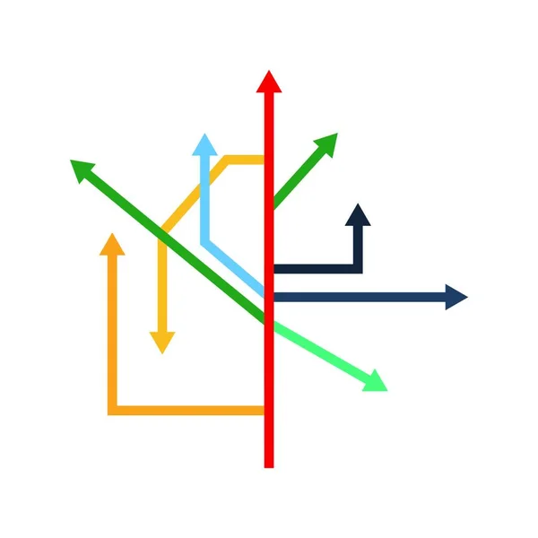 Richtungspfeile Icon Flache Farbgestaltung Startup Reihe Vektorillustration — Stockvektor