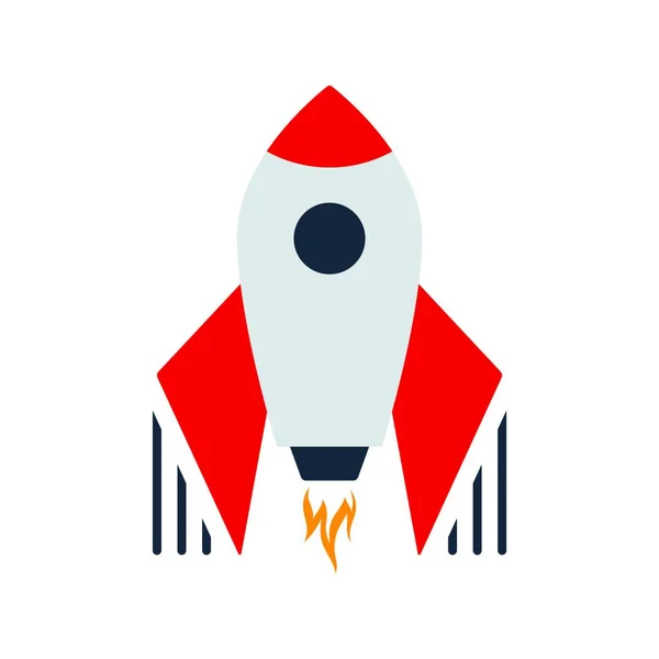 Startup Rocket Icon Projeto Cor Plana Série Inicialização Ilustração Vetorial —  Vetores de Stock