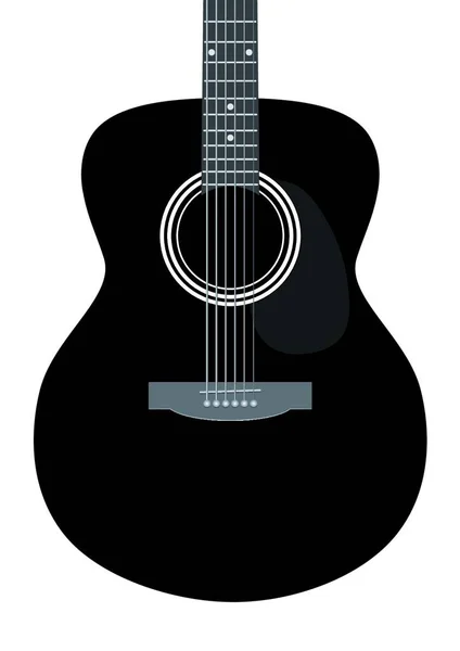 Akustická Kytara Izolovaná Bílém Pozadí Vektorová Ilustrace — Stockový vektor
