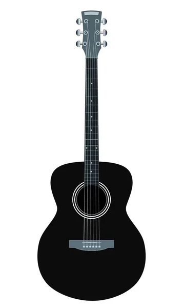 Guitare Acoustique Isolée Sur Fond Blanc Illustration Vectorielle — Image vectorielle