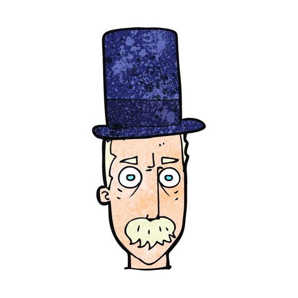 Cartoon Man Dragen Top Hat — Stockvector