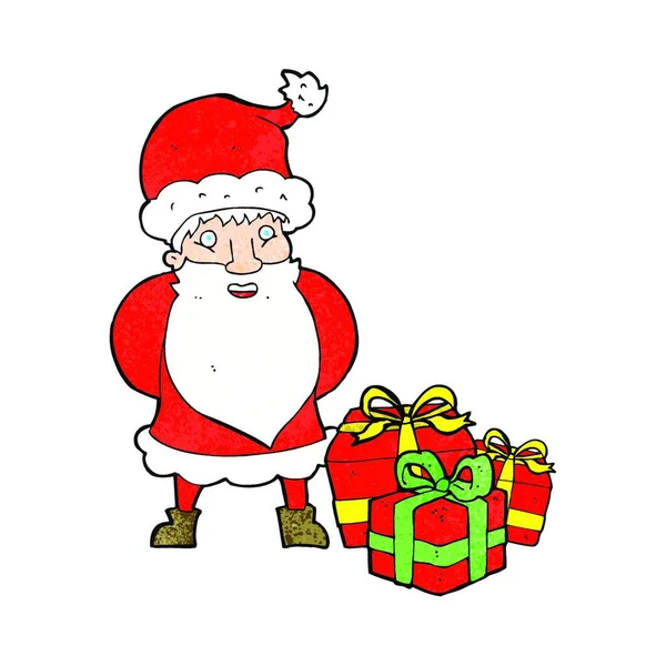 Мультфильм Санта Клаус Изолирован Белом Фоне — стоковый вектор