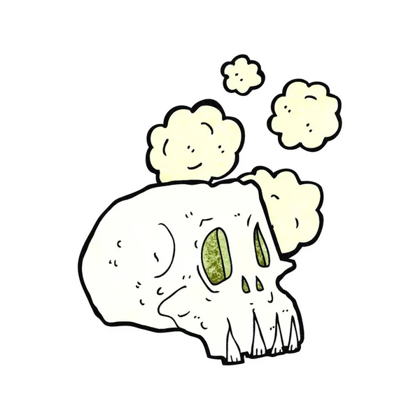 Dibujos Animados Viejo Cráneo Polvoriento — Archivo Imágenes Vectoriales