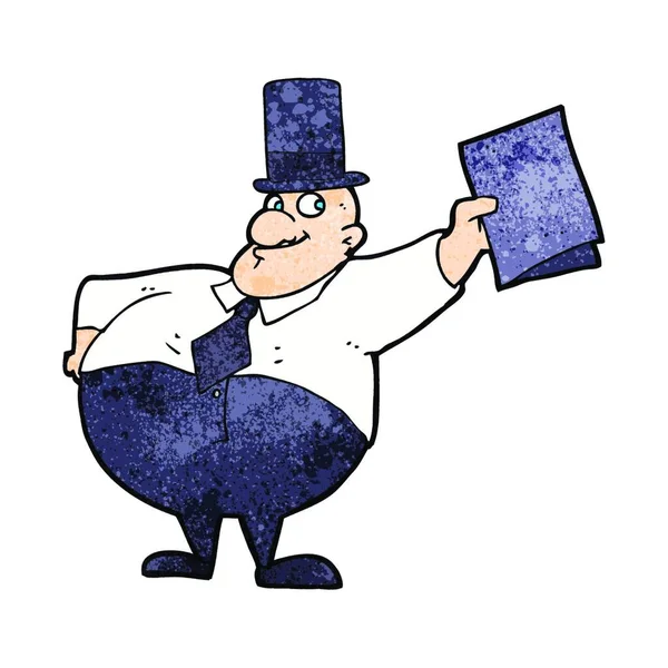 Γελοιογραφία Άνθρωπος Φορώντας Καπέλο Κορυφή — Διανυσματικό Αρχείο