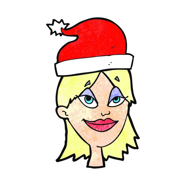 Cartoon Kvinna Redo För Julen — Stock vektor
