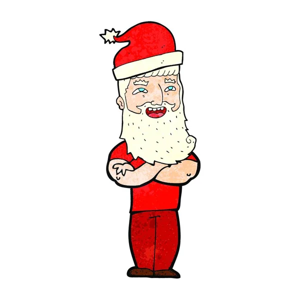 Desenho Animado Hipster Santa Claus — Vetor de Stock