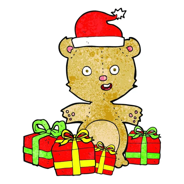 Dibujos Animados Navidad Osito Peluche — Archivo Imágenes Vectoriales