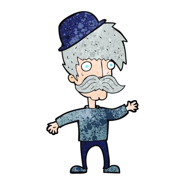 イギリスのボウラー帽子をかぶった漫画家 — ストックベクタ