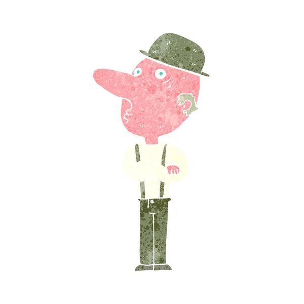 Hombre Dibujos Animados Sombrero — Vector de stock