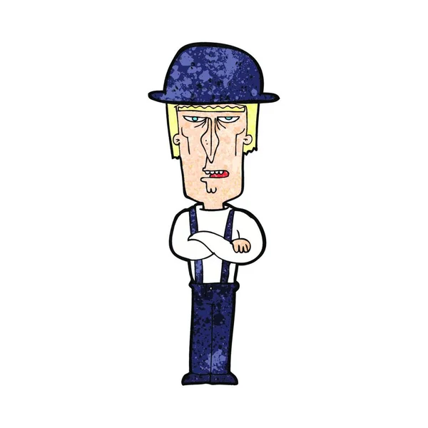 Homem Dos Desenhos Animados Usando Chapéu — Vetor de Stock