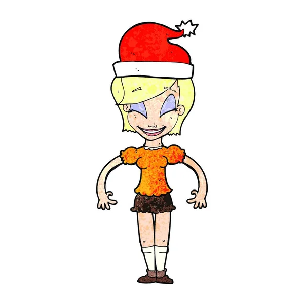 Dessin Animé Femme Prêt Pour Noël — Image vectorielle