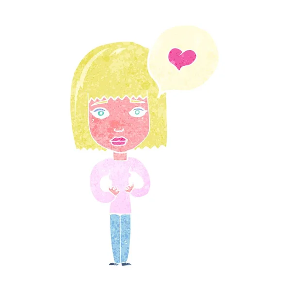 Cartoon Vrouw Verliefd — Stockvector