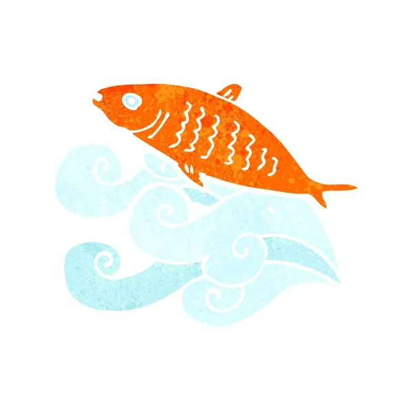 Cartoon Fish Illustration White Background — Stock Vector