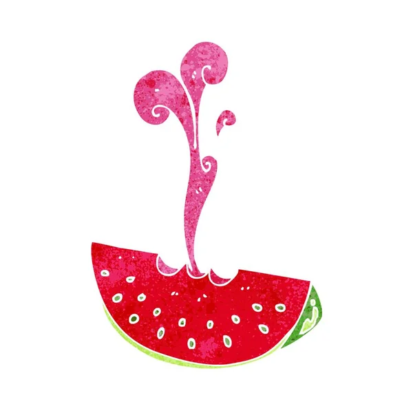 Karikatur Saftige Spritzende Wassermelone Illustration Auf Weißem Hintergrund — Stockvektor