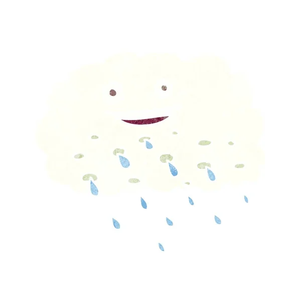 卡通片快乐的雨云 白色背景图解 — 图库矢量图片