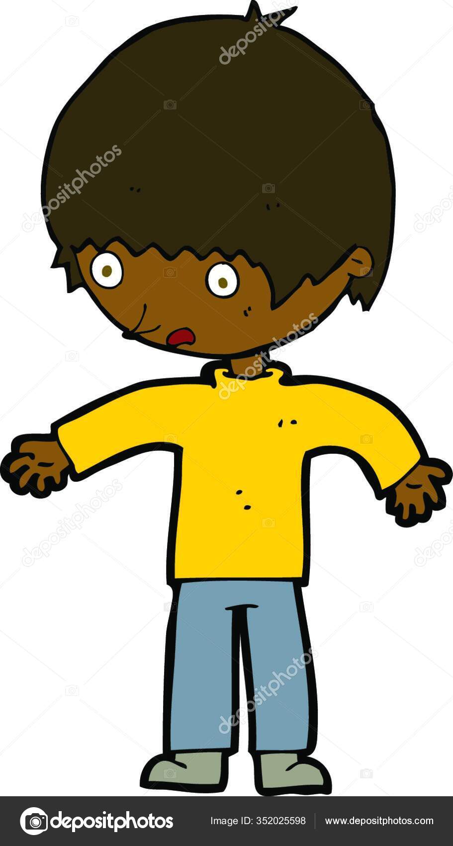 Kartun Bingung Anak Laki Laki Ilustrasi Pada Latar Belakang Putih Stok Vektor C Panthermediaseller 352025598
