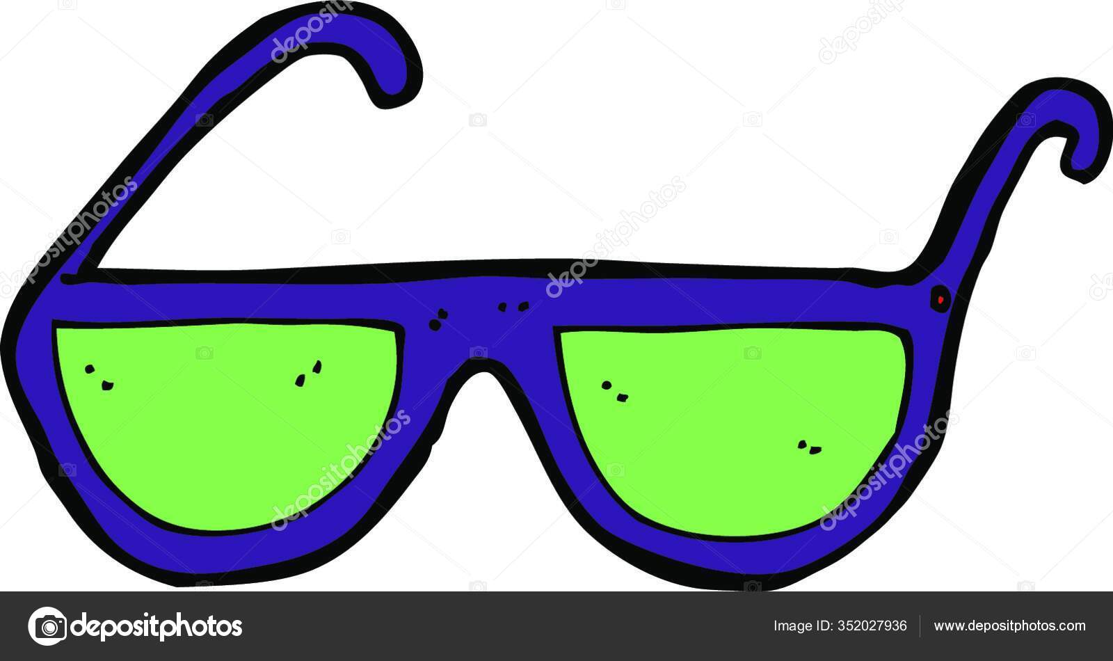 Cartoon Sunglasses Illustration White Background Stock Vector Image by