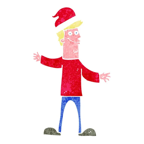 Dessin Animé Homme Préparer Pour Noël — Image vectorielle