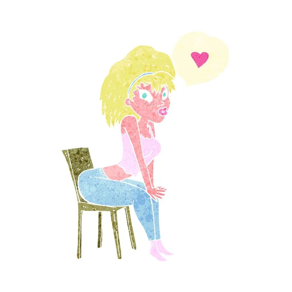 Mujer Dibujos Animados Amor — Vector de stock
