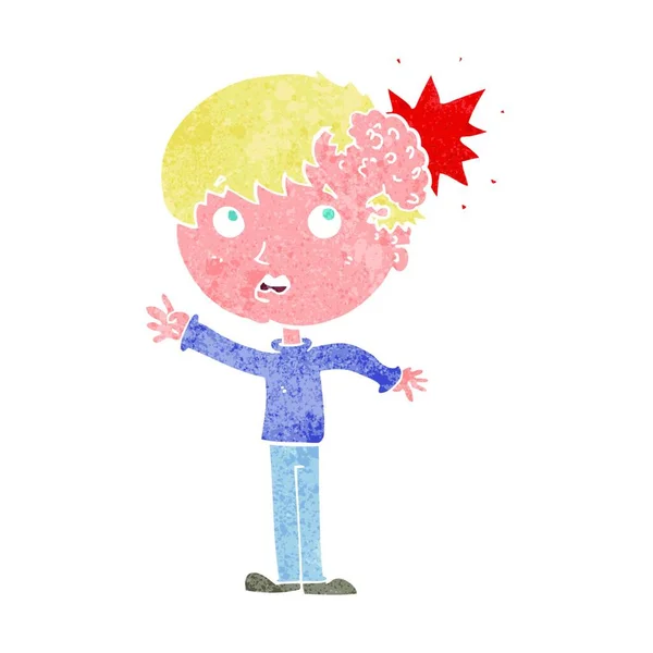 头部受伤的卡通男孩 — 图库矢量图片