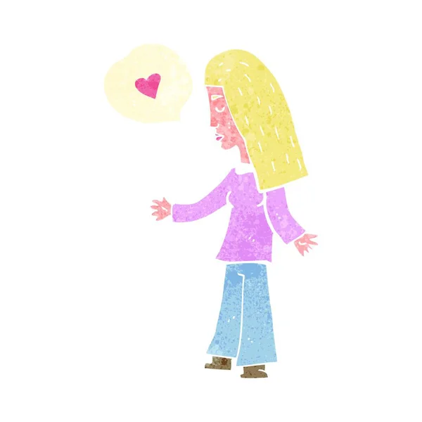 Mujer Dibujos Animados Amor — Archivo Imágenes Vectoriales