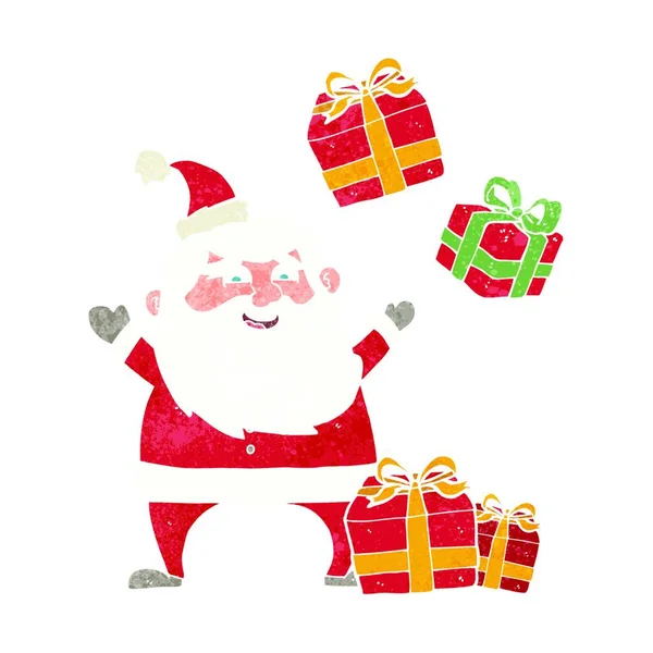 Cartoon Santa Claus Presents — Stock Vector