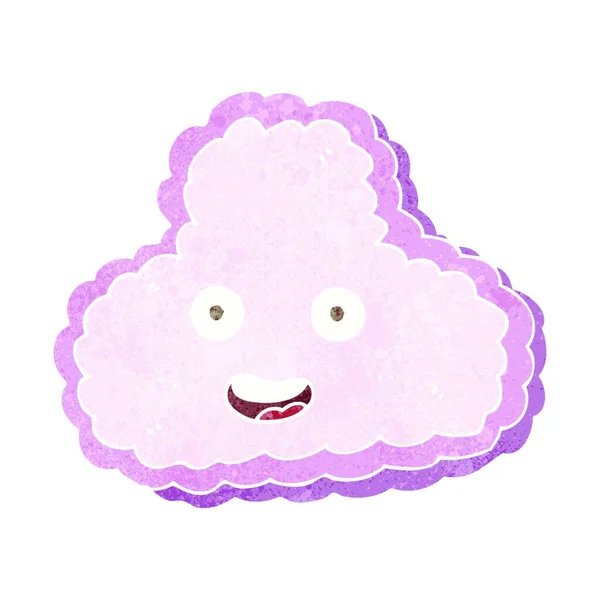 Cartone Animato Nuvola Rosa Con Volto Felice — Vettoriale Stock