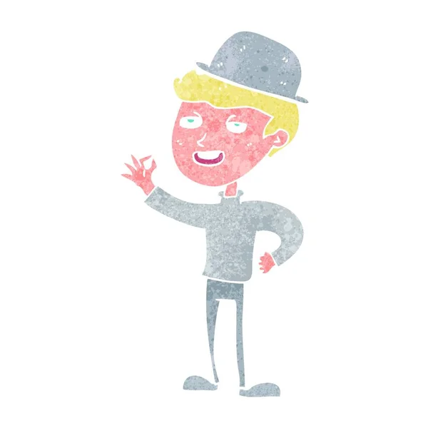 Cartoon Man Bowler Hat — Stock Vector