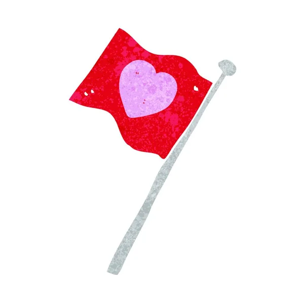 Cartoon Flagga Med Kärlek Hjärta — Stock vektor