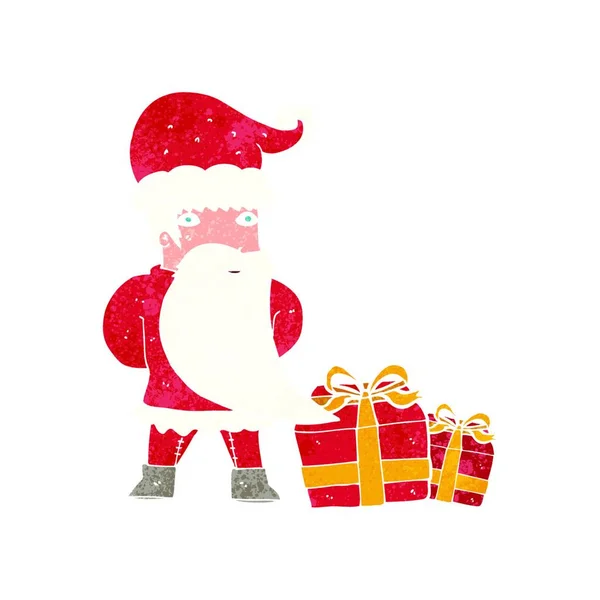 Kreslené Santa Claus Izolované Bílém — Stockový vektor