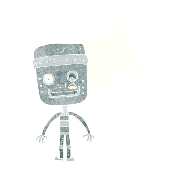 Cartoon Alter Roboter Illustration Auf Weißem Hintergrund — Stockvektor