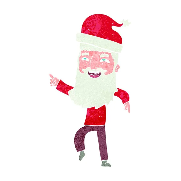 Cartone Animato Hipster Babbo Natale — Vettoriale Stock