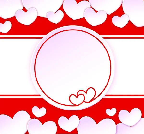 Papper Banner Med Två Hjärtan Bakgrunden Med Papper Hjärtan — Stock vektor
