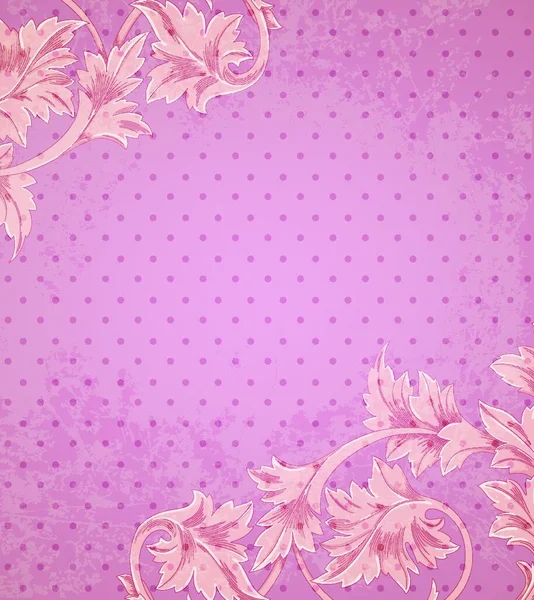 Vintage Pink Background Victorian Floral Decorative Elements — Stock Vector