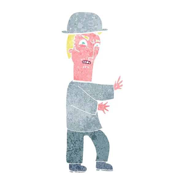 Cartoon Mann Mit Britischem Melone Hut — Stockvektor