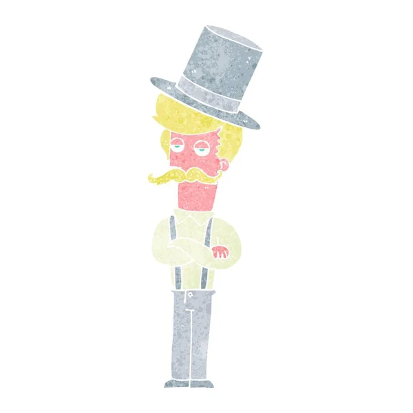 Hombre Dibujos Animados Con Sombrero Copa — Vector de stock