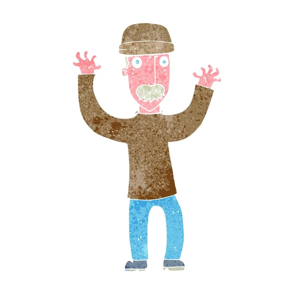Karikatura Muže Nosit Zimní Čepice — Stockový vektor