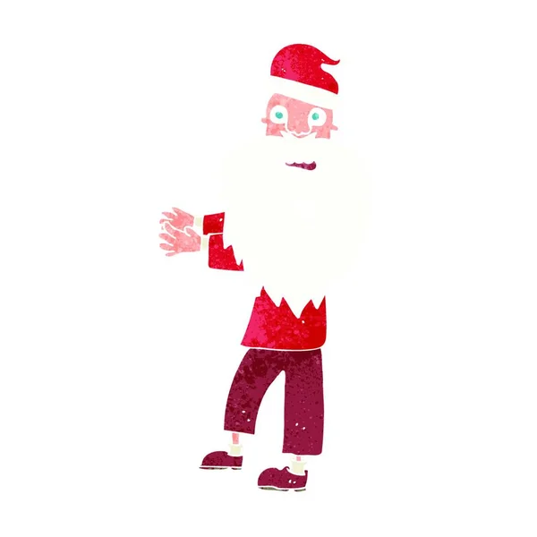 Cartoon Mann Mit Weihnachtsmütze — Stockvektor