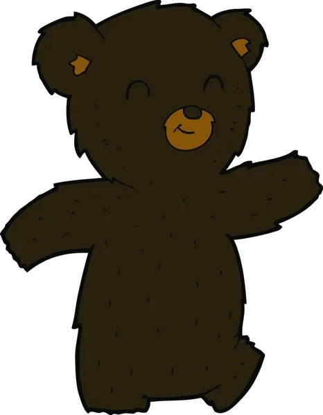 Cute Cartoon Black Bear — Stock Vector